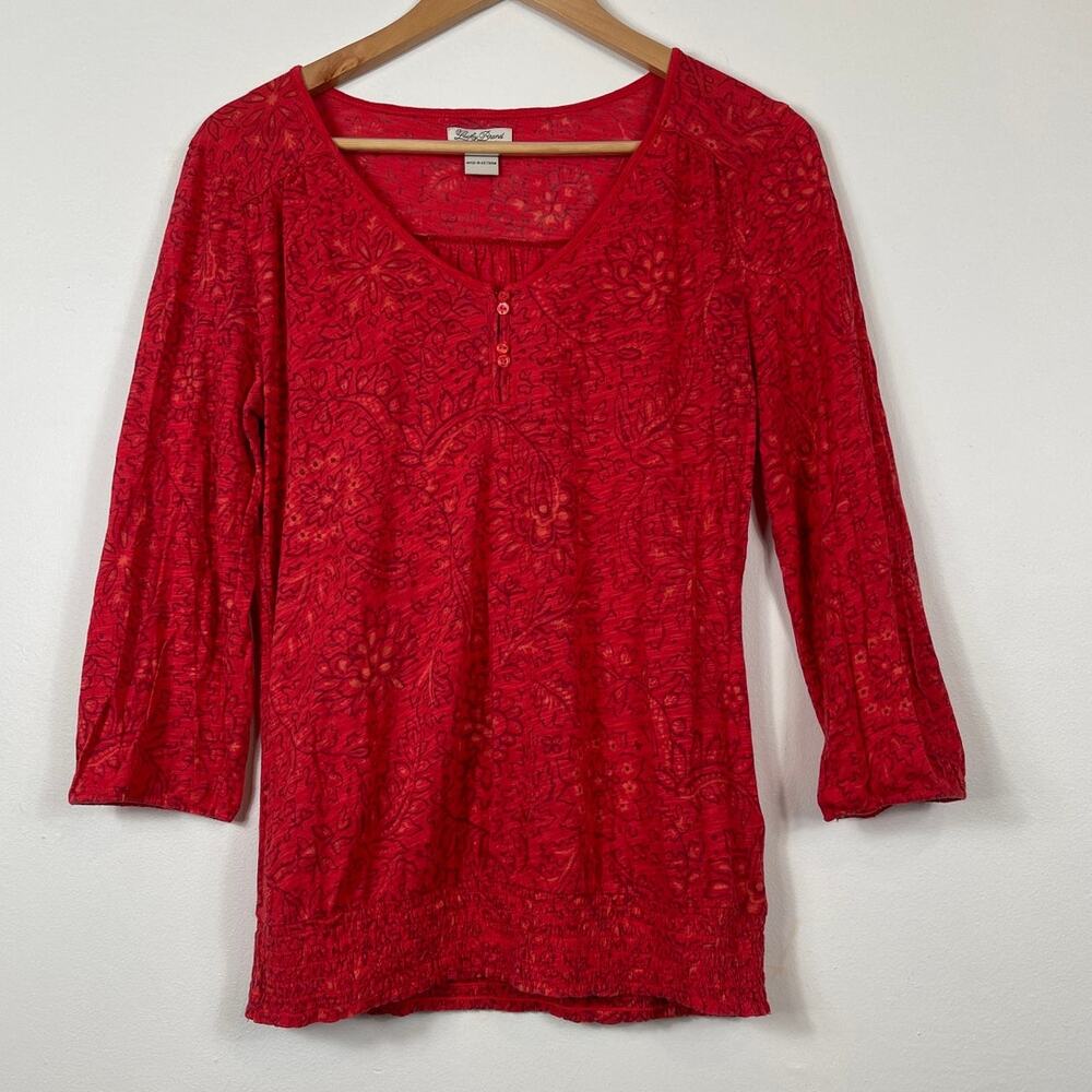 Lucky Brand 3/4 Sleeve Printed Top Women's Size M